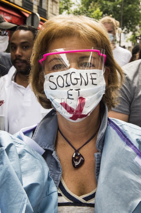 Manifestaton des personnels soignants à Paris.