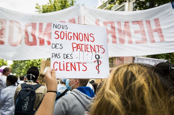 Manifestaton des personnels soignants à Paris.