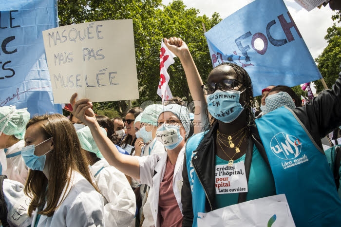 Manifestaton des personnels soignants à Paris.