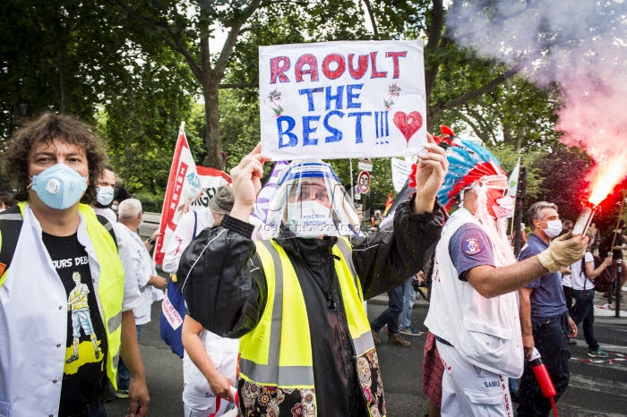 Manifestaton des personnels soignants à Paris.