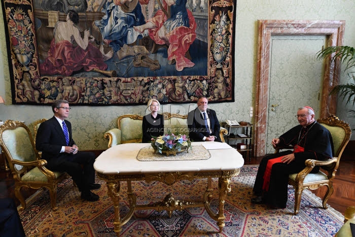 Le Card. Pietro PAROLIN reçoit au Vatican Mike POMPEO.