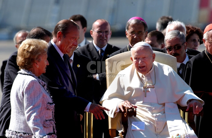 Rencontre de Jean Paul II et Jacques Chirac