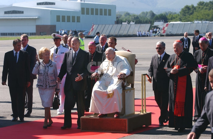 Rencontre de Jean Paul II et Jacques Chirac